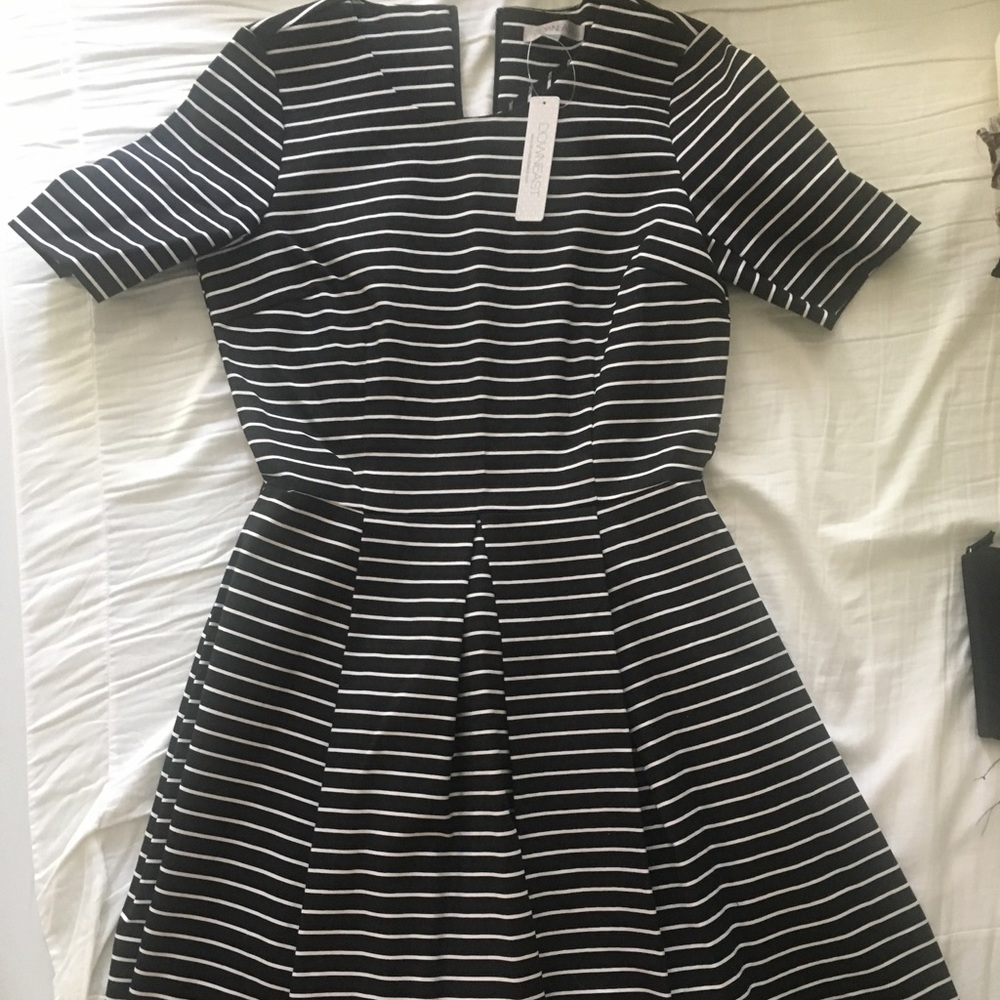 Black with White stripped BRAND NEW dress!